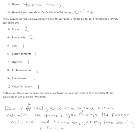 Helena's Testimonial